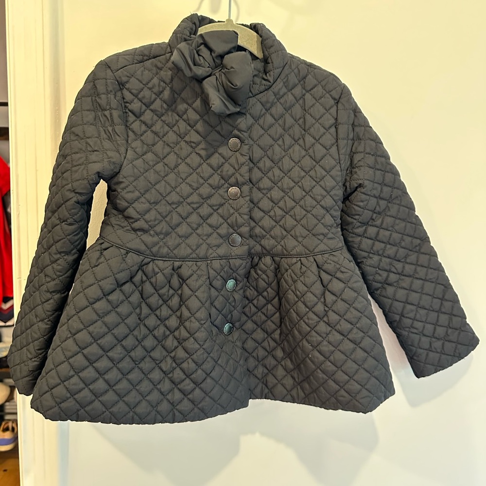Janie and Jack Black Quilted Coat size 4T